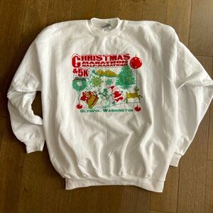 White Christmas Graphic Crewneck Sweater